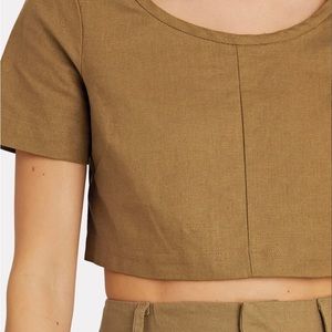 STAUD brown linen top